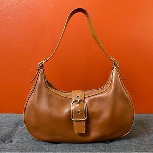 Vintage Coach 7592 Hamptons Hobo Tan Leather Shoulder Buckle Bag 2004